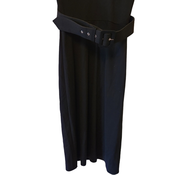 COCO & tashi belted cap sleeve v-neck midi dress flared corpcore office siren - Picture 5 of 12